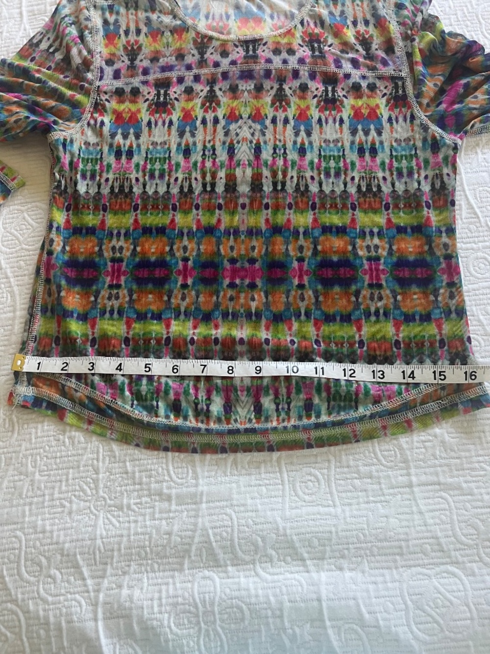 Natural Life Sloane Mesh Long Sleeve Top - Fuchsia Tie Die Sz Large - Picture 11 of 14
